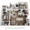 Floor plan: 2 Bedroom, 2 Bathroom