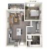 Floor plan: A1.3 1x1 651 SF