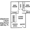 Floor plan: 2 Bed 2 Bath