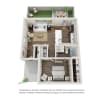 Floor plan: 1 Bed Aura Cottage