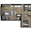 Floor plan: 1 Bed/1 Bath JR-23W