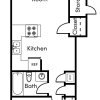 Floor plan: 1BD, 1BTH A