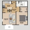 Floor plan: 1bd 1bth
