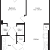 Floor plan: One Bedroom K