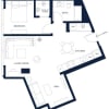 Floor plan: 1 Bed/1 Bath-I2