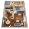 Floor plan: 1 Bedroom, 1 Bathroom, 548 SQFT