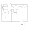 Floor plan: 1 Bedroom C