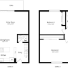 Floor plan: 2 Bedroom 1.5 Bath