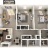 Floor plan: 2 Bed - 2 Bath