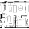 Floor plan: Three Bedroom - G (60%)