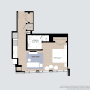 Floor plan: Alcove Studio 01 Tier 2