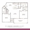 Floor plan: 2 bed/2 bath