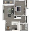 Floor plan: 1 Bed 1 Bath Plan A