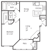 Floor plan: 1x1 Daffodil