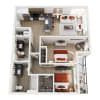 Floor plan: 2x2 J