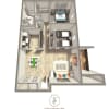 Floor plan: 2 Bed 1 Bath