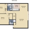 Floor plan: 2 Bedroom 2 Bath