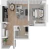 Floor plan: 1 Bed 1 Bath H
