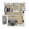 Floor plan: 1x1 A