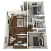 Floor plan: 2 Bedroom 1.25 Bath