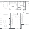 Floor plan: 2 Bed - 1 Bath