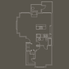 Floor plan: 1x1 835 SF Laurel EU NUA