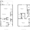 Floor plan: 2 Bedroom 2.5 Bath - Renovated