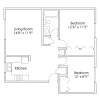 Floor plan: 2 Bed / 1 Bath Remodeled