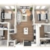 Floor plan: 2BR/2BA B1