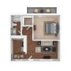 Floor plan: 1 Bedroom | 1 Bathroom