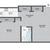 Floor plan: 1BR/1BA