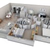 Floor plan: 3-2 BR Retreat Courtyard