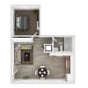 Floor plan: One Bedroom One Bath