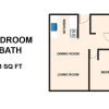 Floor plan: 1x1 B - 60% AMI