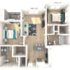 Floor plan: B1 - Renovated Package I
