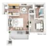 Floor plan: 1 Bedroom 1 Bath