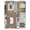 Floor plan: 1BR/1BA - Native