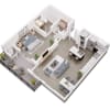 Floor plan: 1 Bed 1 Bath