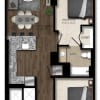 Floor plan: 1 Bed/2 Bath Den-4E