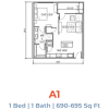 Floor plan: 1x1