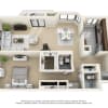 Floor plan: Tower 1 Bedroom Deluxe