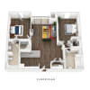 Floor plan: Two Bedroom Two Bath