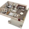 Floor plan: 2 BR Vue Courtyard