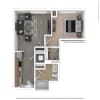 Floor plan: A03 - 1 bed/1 bath