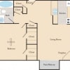 Floor plan: 1 Bed, 1 Bath A1