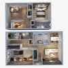 Floor plan: 2 Bedroom, 1.5 Bathroom