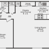 Floor plan: One Bedroom Apartment