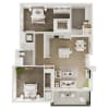 Floor plan: 2BD, 2BTH B4