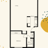 Floor plan: BAY - 1 bed, 1 bath, 675 SF