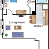Floor plan: Renovated 1 Bedroom 11 Tier 
